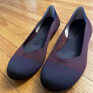 Rothy's The Flat Blackberry Captoe Ombre Striped Colorblock Flats 7.5